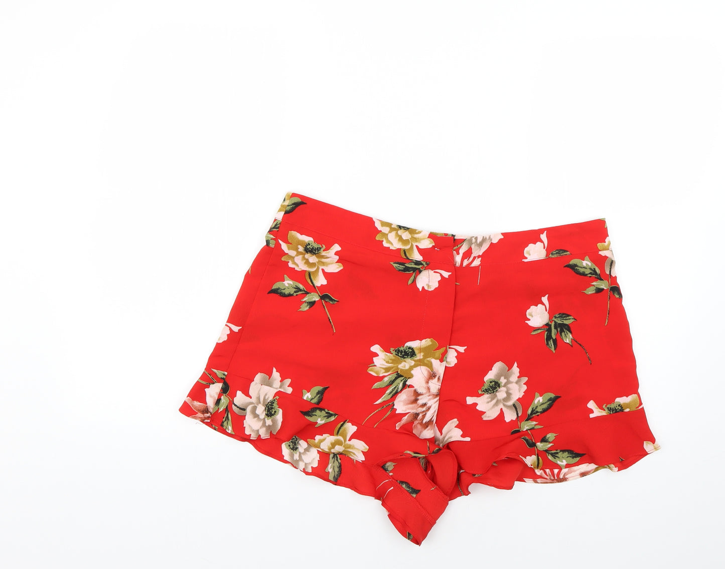 camo rose Womens Red Floral  Cut-Off Shorts Size 16