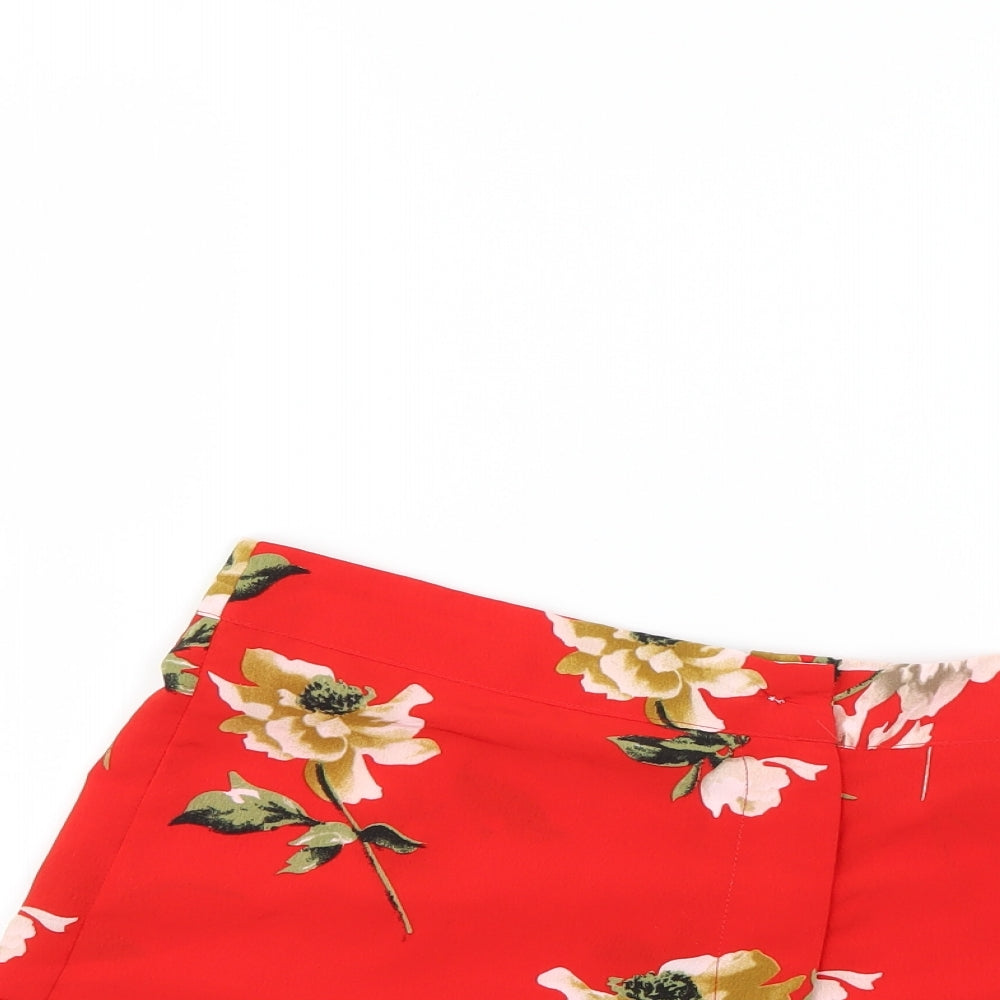 camo rose Womens Red Floral  Cut-Off Shorts Size 16