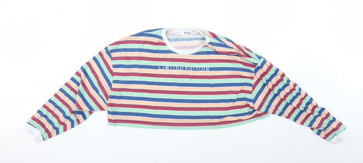 Missguided Womens Multicoloured Striped Pullover Jumper Size 12