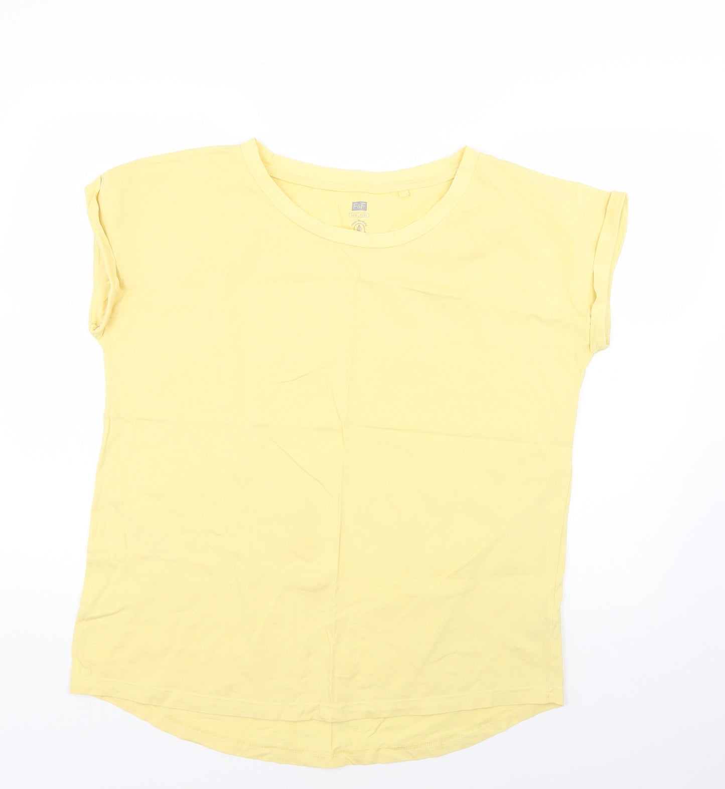 F&F Womens Yellow   Basic T-Shirt Size 14