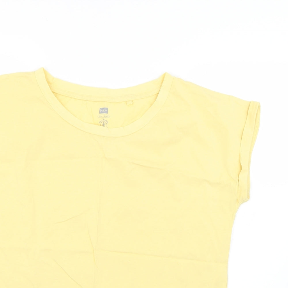 F&F Womens Yellow   Basic T-Shirt Size 14