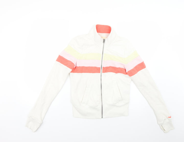 Hollister Womens Multicoloured Striped Full Zip Jumper Size S