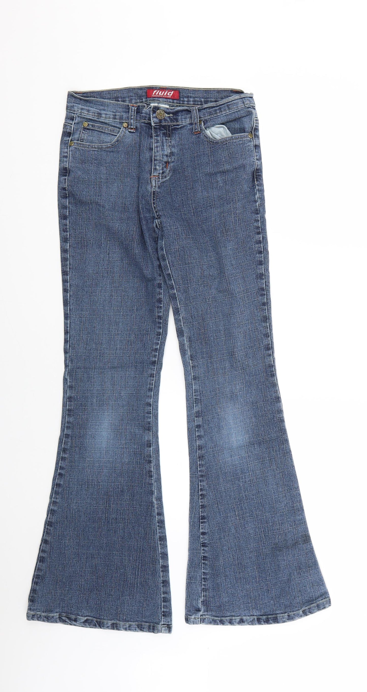 Fluid Womens Blue   Flared Jeans Size 10 L28 in