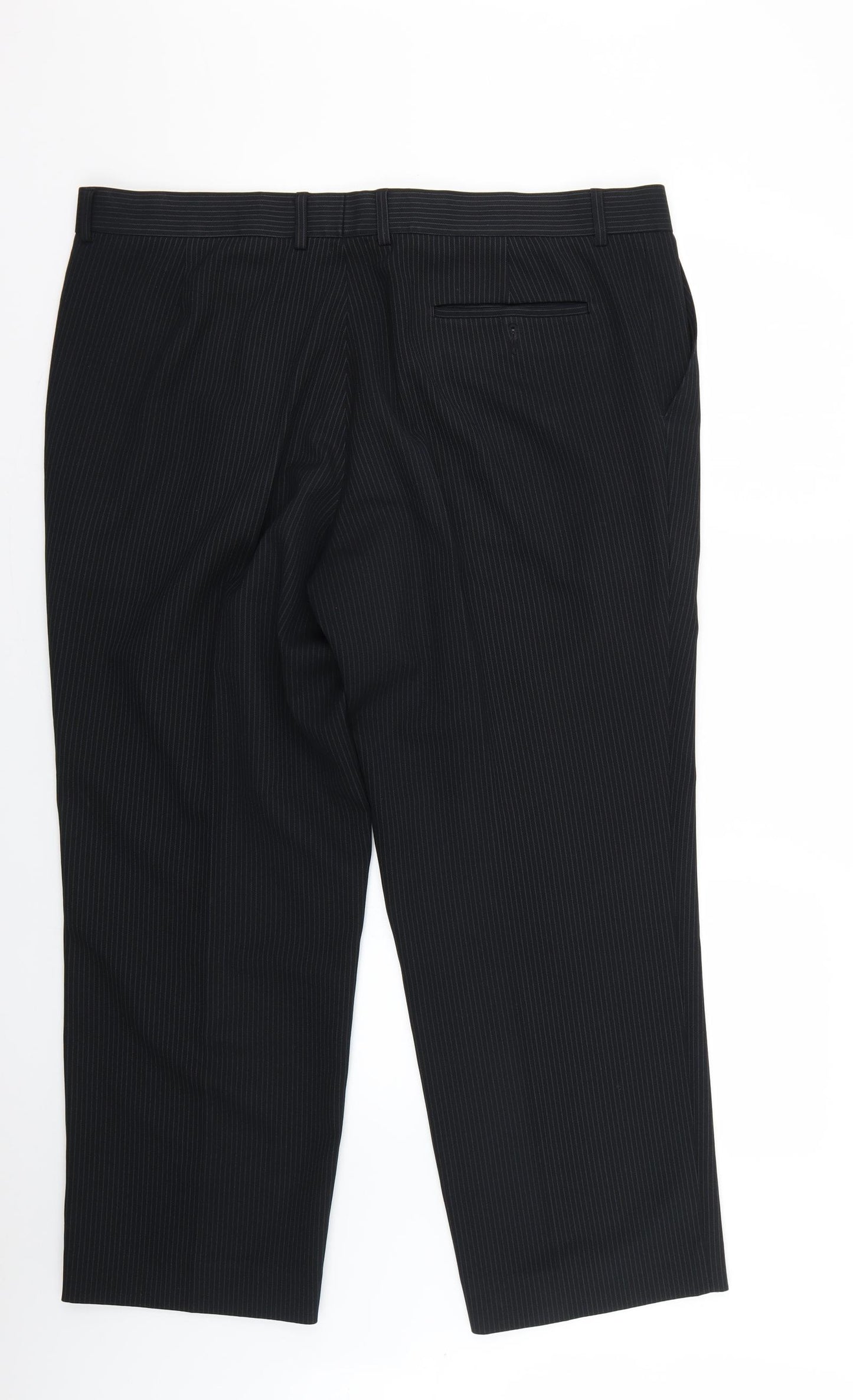 Marks and Spencer Mens Black Striped  Trousers  Size 42 L25 in