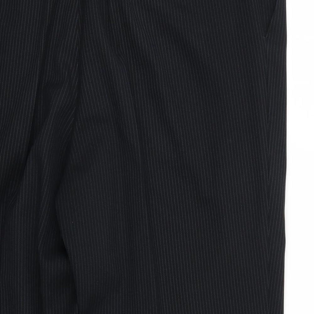 Marks and Spencer Mens Black Striped  Trousers  Size 42 L25 in