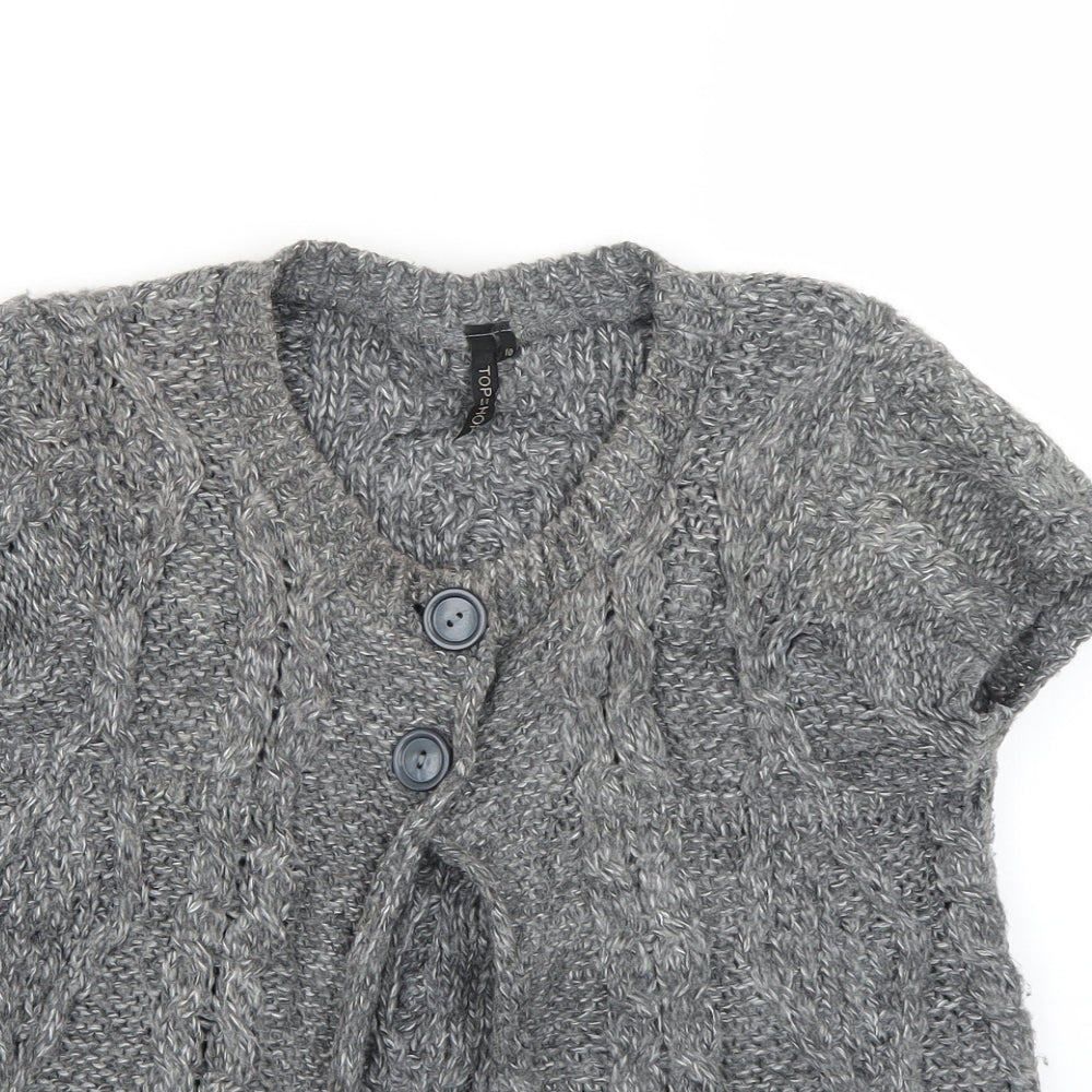 Topshop Womens Grey   Cardigan Jumper Size 10