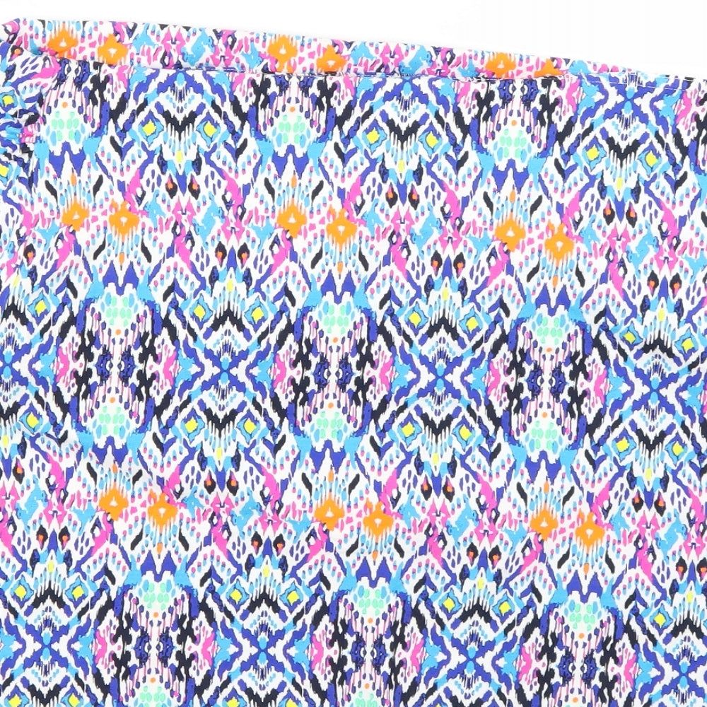 Preworn Womens Multicoloured Geometric  Basic T-Shirt Size 20