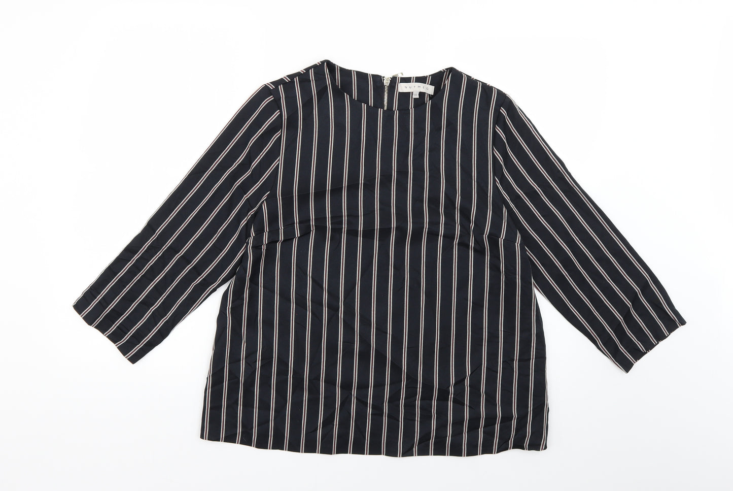 Nutmeg Womens Multicoloured Striped  Basic Blouse Size 10
