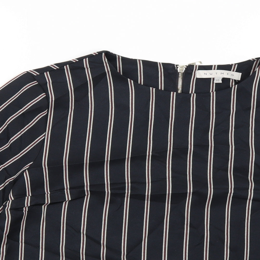 Nutmeg Womens Multicoloured Striped  Basic Blouse Size 10