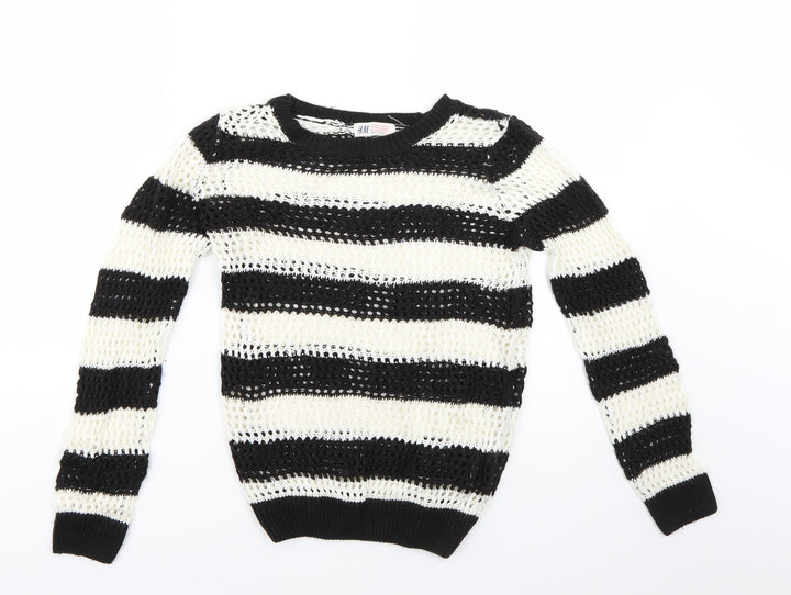 H&M Girls Multicoloured Striped  Pullover Jumper Size 11-12 Years