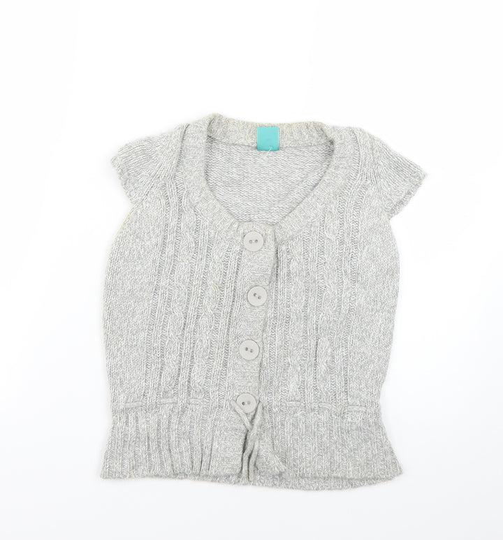 Pumpkin Patch Girls Grey Cardigan Jumper Size 11 Years