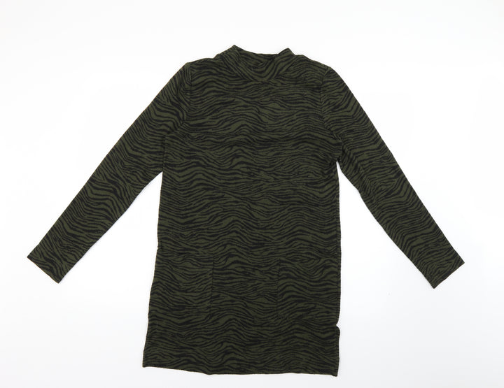 Marks and Spencer Womens Green Animal Print Bodycon Size 8