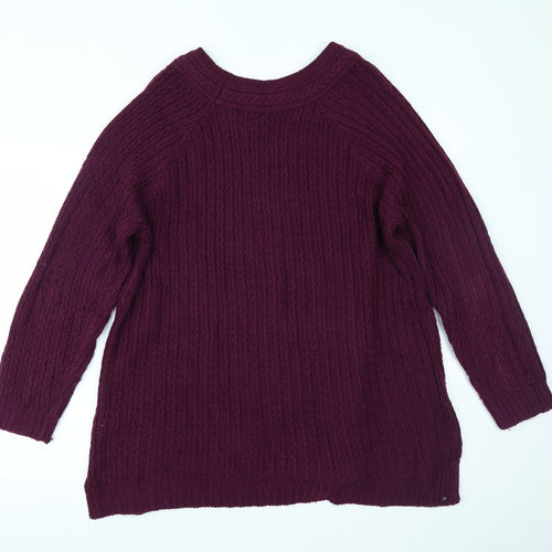 Yours Womens Purple   Pullover Jumper Size 24