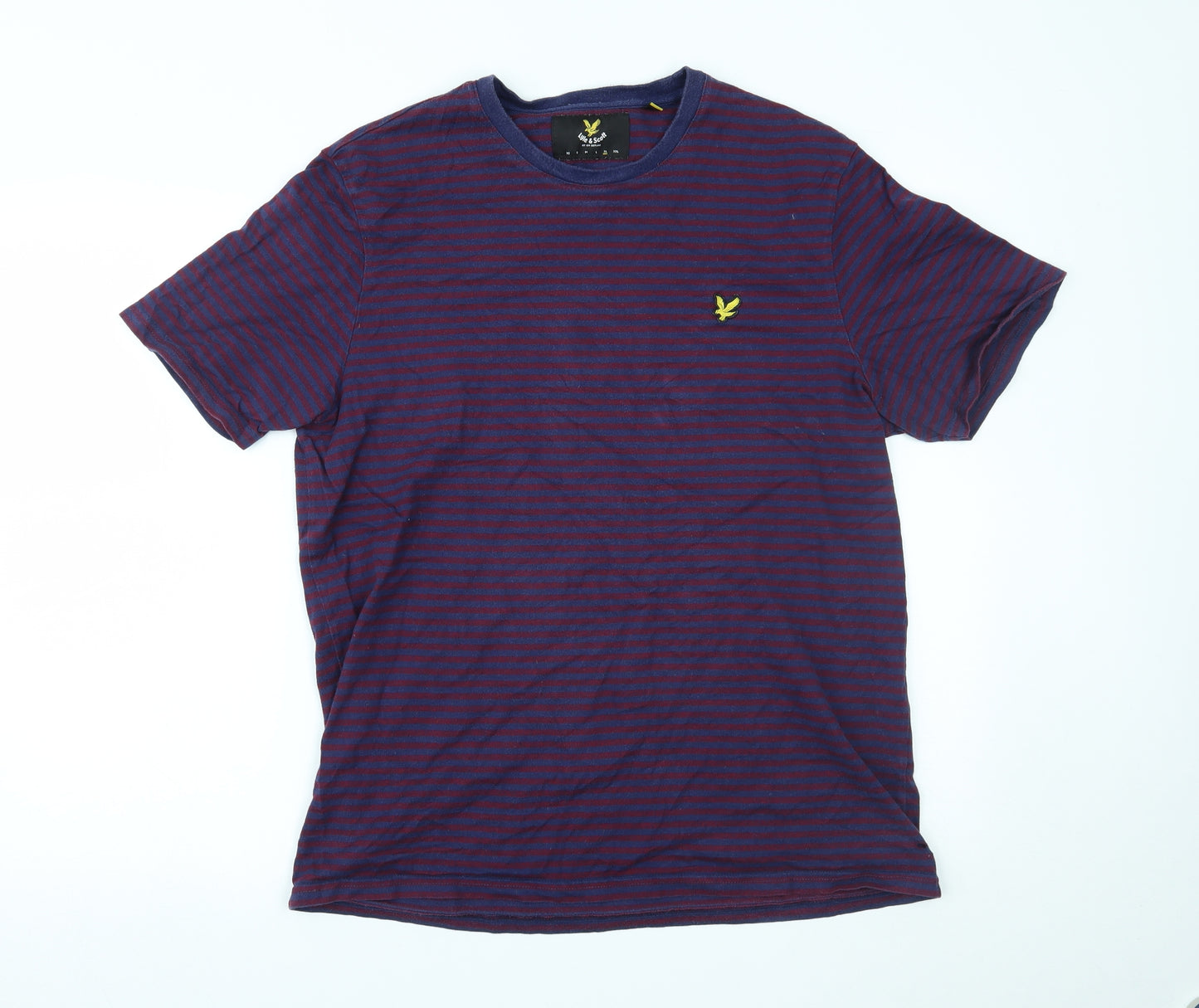 Lyle & Scott Mens Purple Striped   T-Shirt Size XL