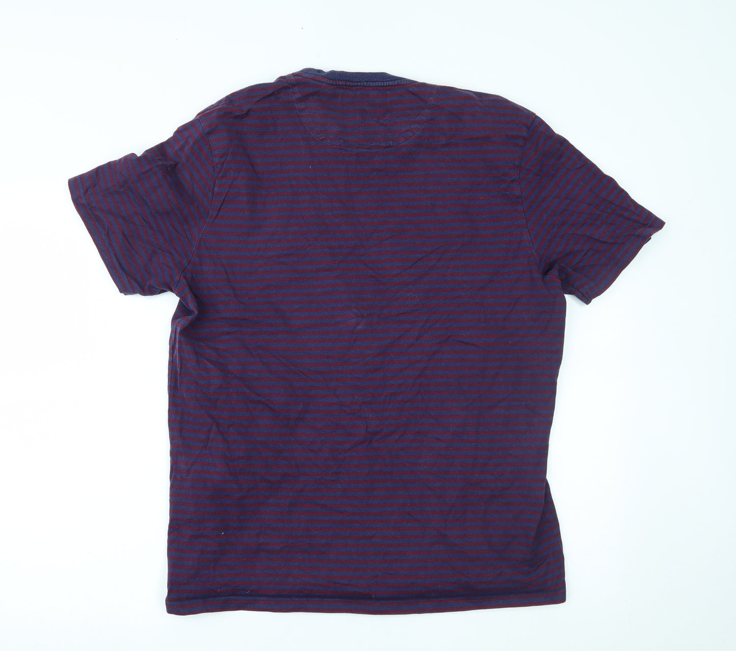 Lyle & Scott Mens Purple Striped   T-Shirt Size XL