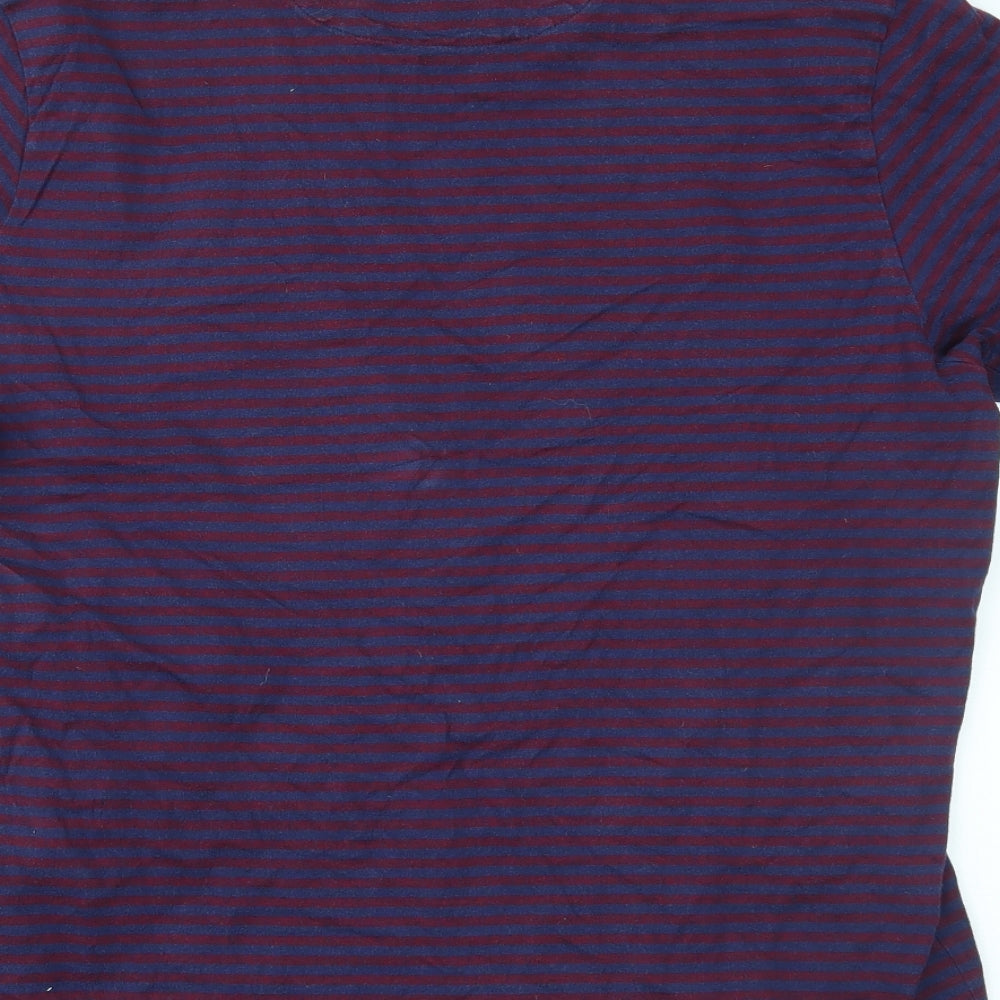 Lyle & Scott Mens Purple Striped   T-Shirt Size XL