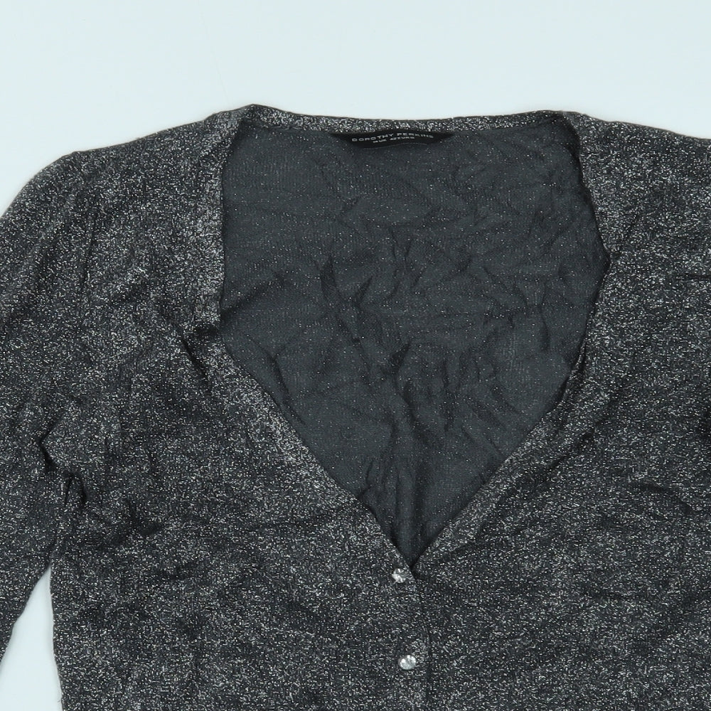 Dorothy Perkins Womens Silver   Cardigan Jumper Size 14