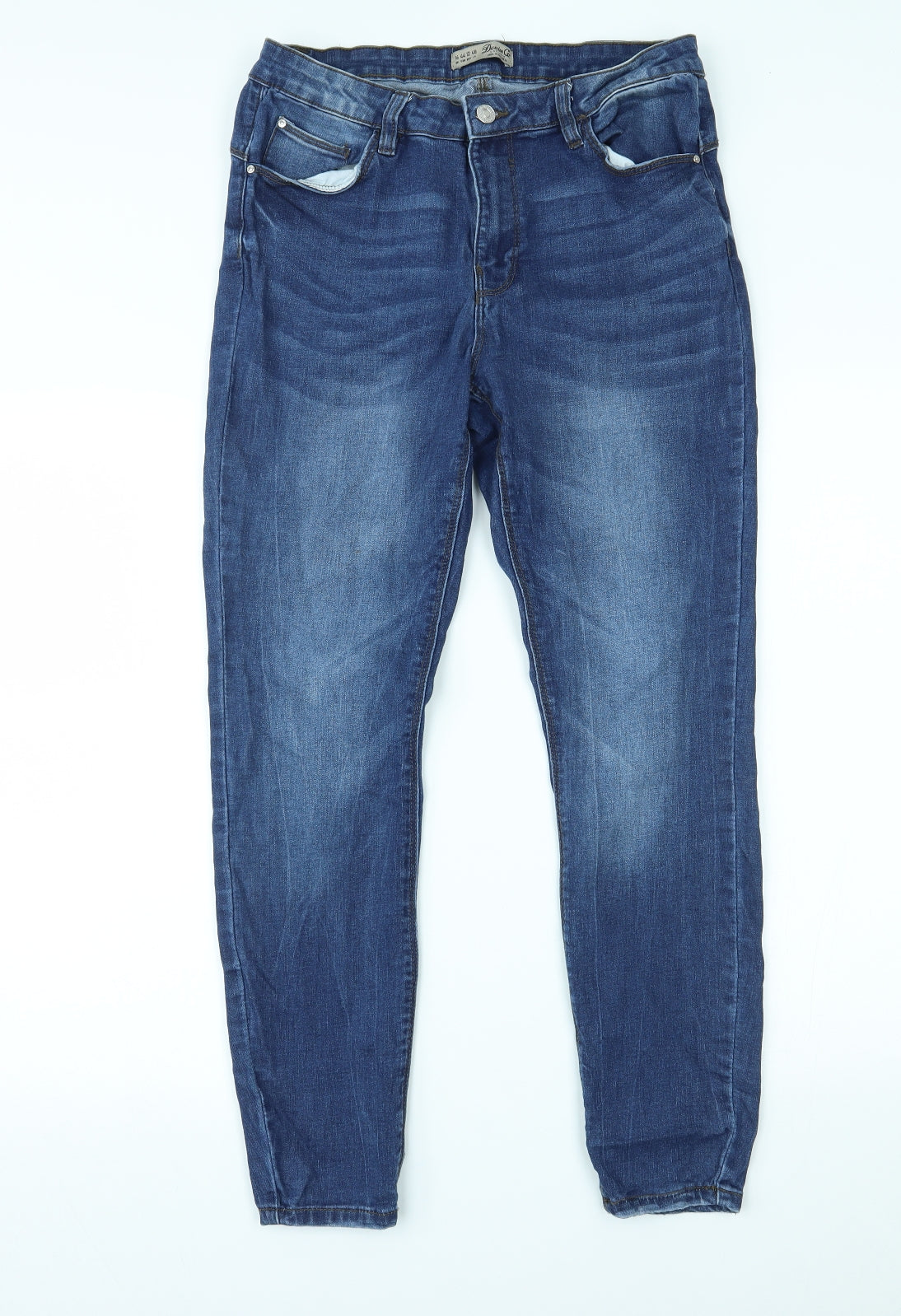 Primark Womens Blue  Denim Skinny Jeans Size 16 L27 in
