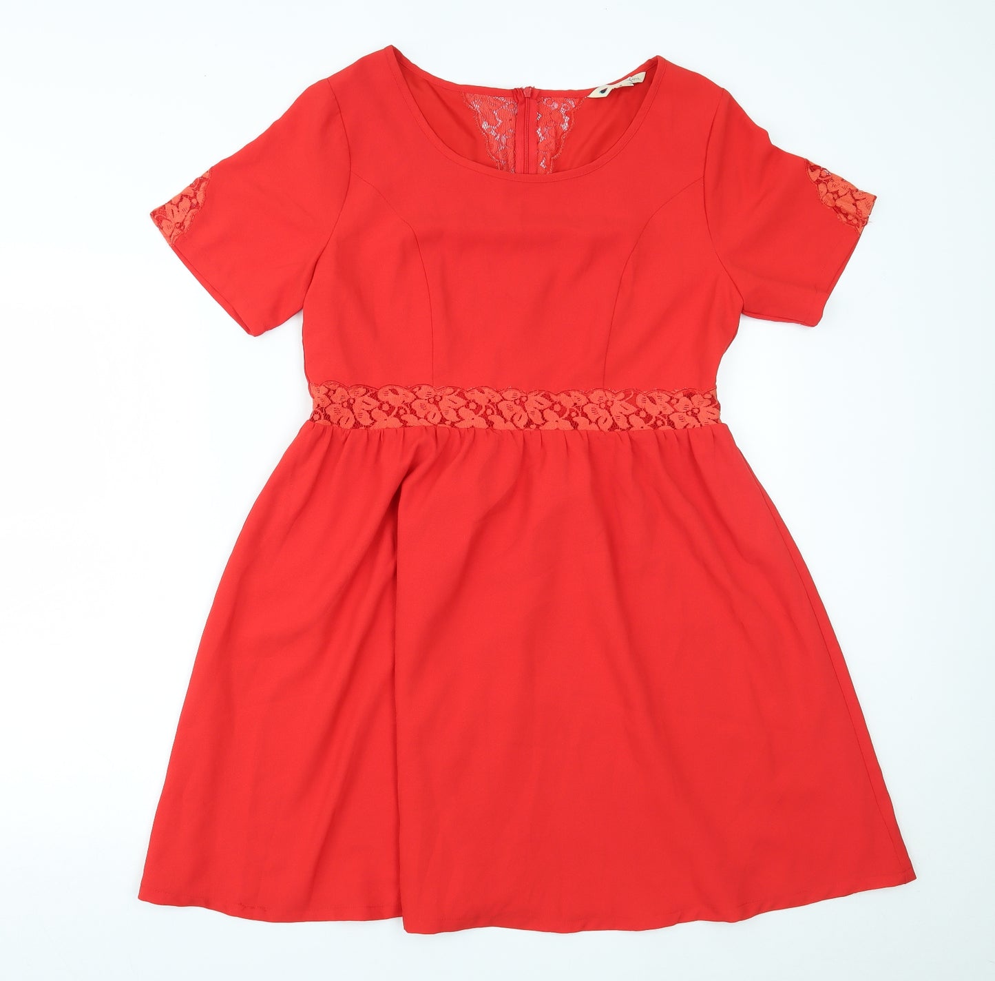 Yumi Womens Orange   Fit & Flare  Size 14
