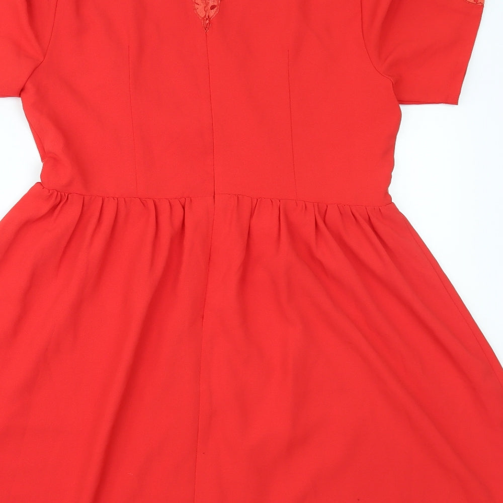 Yumi Womens Orange   Fit & Flare  Size 14