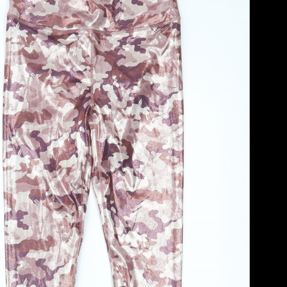 Fabletics Womens Pink Camouflage   Leggings Size L L27 in