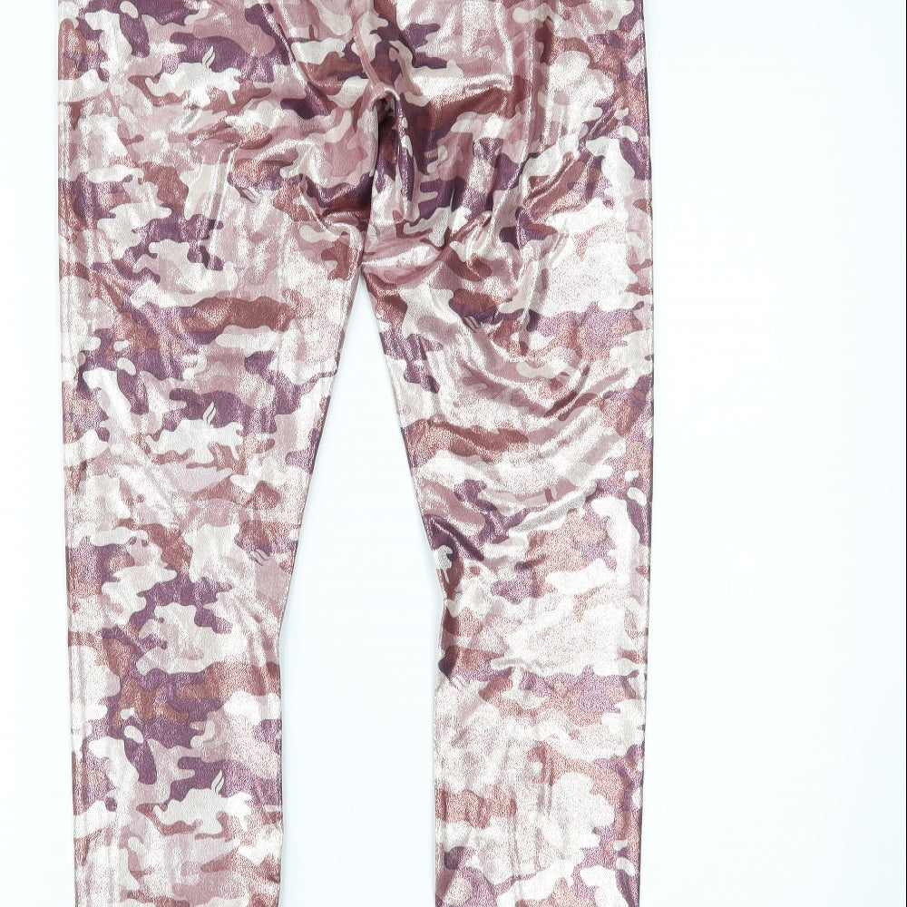 Fabletics Womens Pink Camouflage   Leggings Size L L27 in