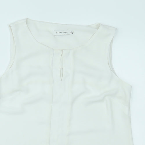 Paraphrase Womens White   Basic Tank Size 10