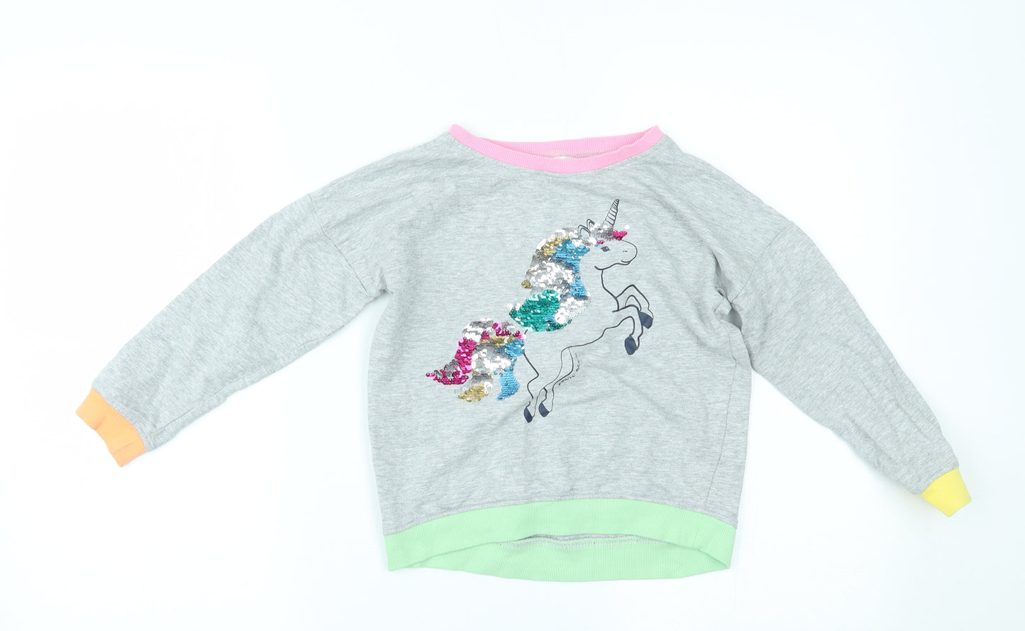 M&Co Girls Grey   Pullover Jumper Size 7-8 Years