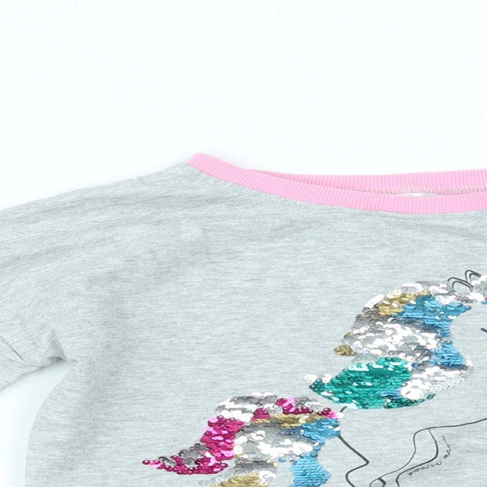 M&Co Girls Grey   Pullover Jumper Size 7-8 Years