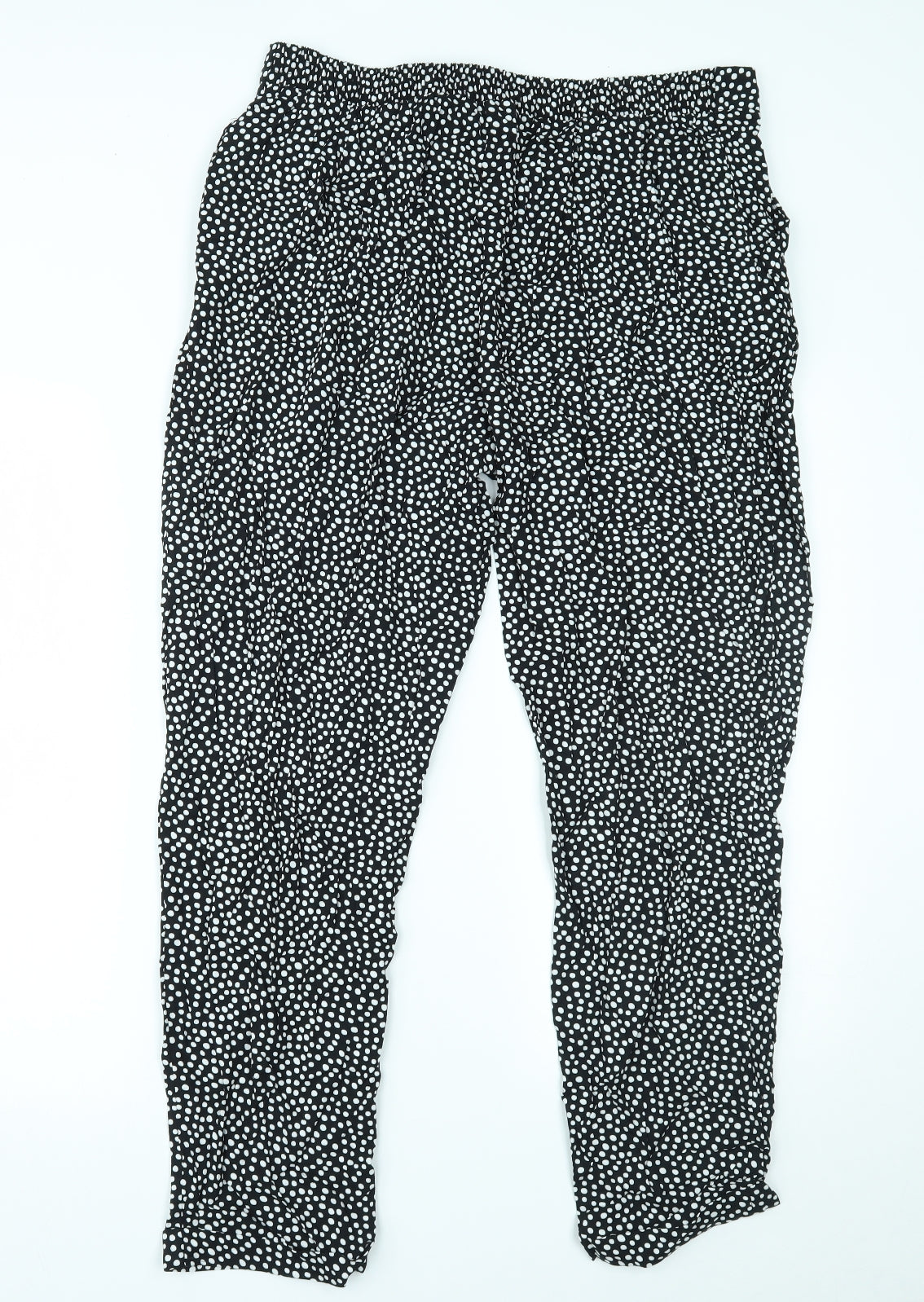 Dorothy Perkins Womens Black Polka Dot  Trousers  Size 16 L27 in