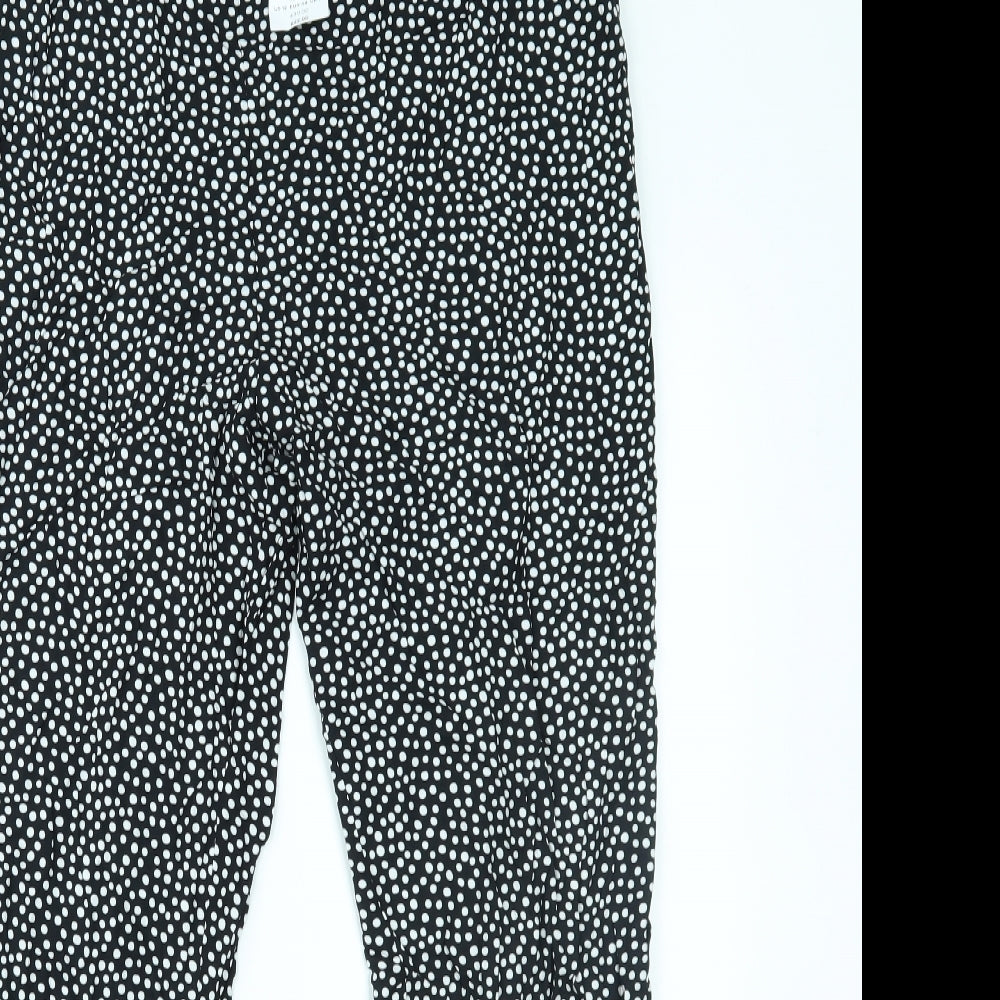 Dorothy Perkins Womens Black Polka Dot  Trousers  Size 16 L27 in