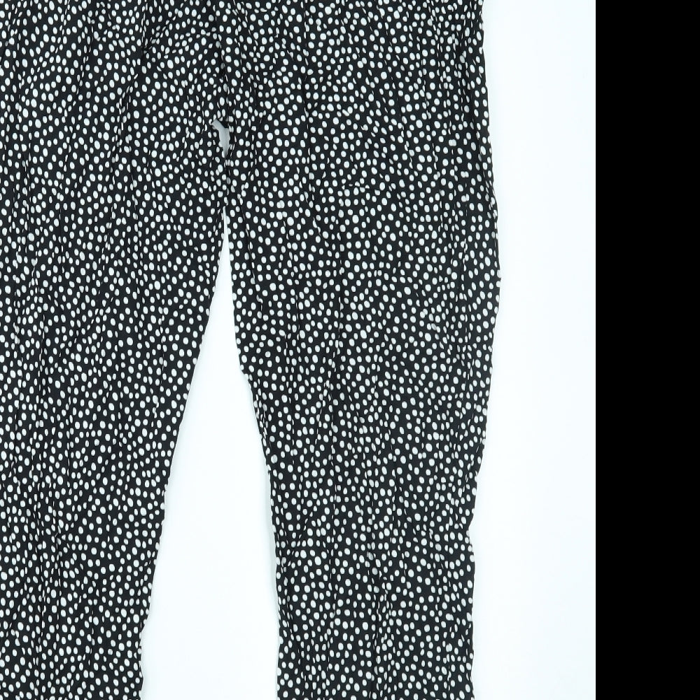 Dorothy Perkins Womens Black Polka Dot  Trousers  Size 16 L27 in