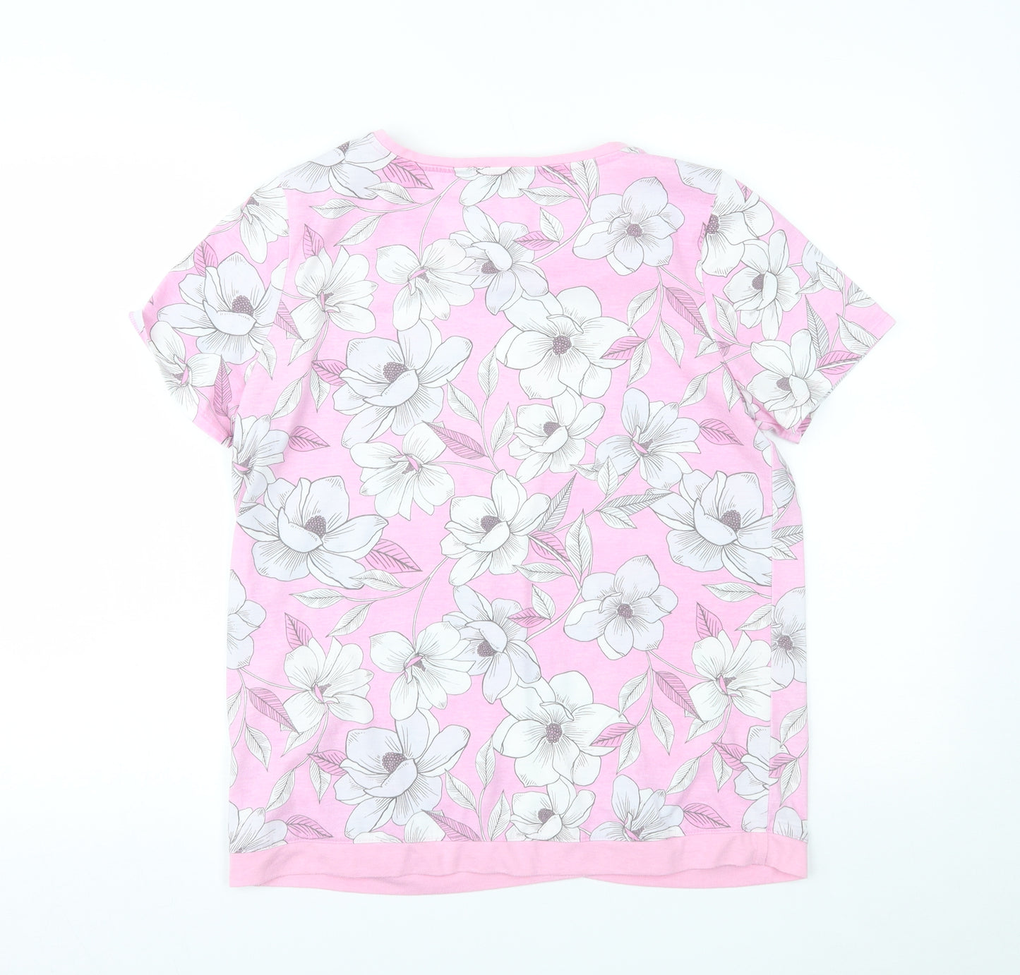 Bonmarché Womens Pink Floral  Basic T-Shirt Size 12