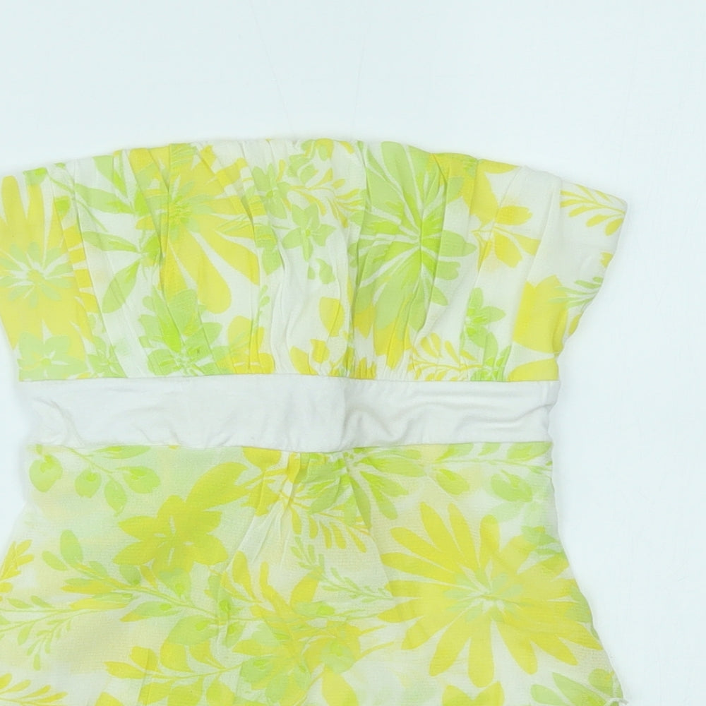 Jane Norman Womens Green Floral  Basic Blouse Size 10