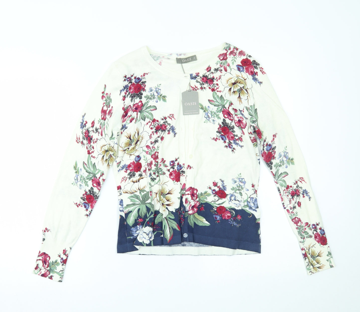 Oasis Womens Multicoloured Floral  Cardigan Jumper Size M