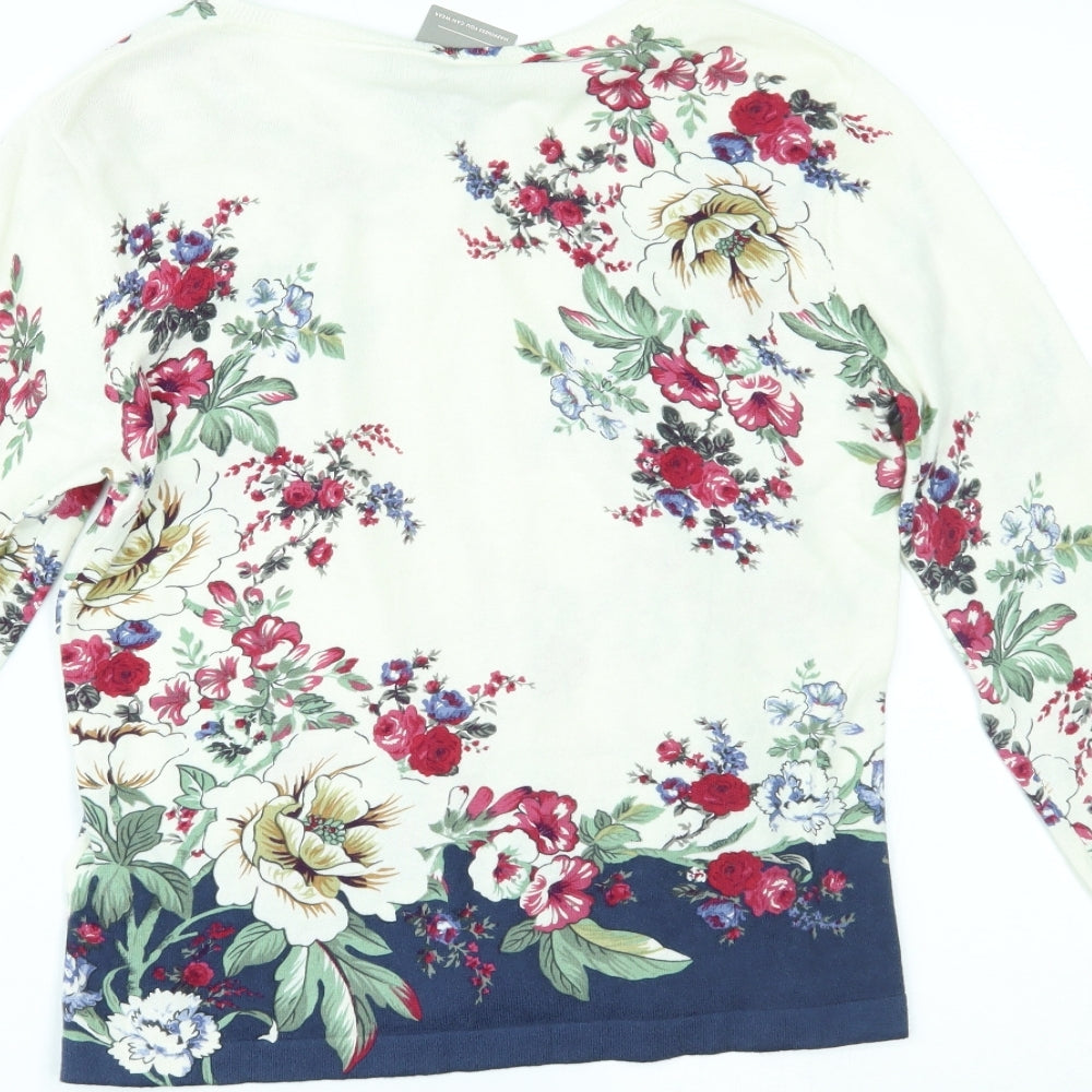 Oasis Womens Multicoloured Floral  Cardigan Jumper Size M