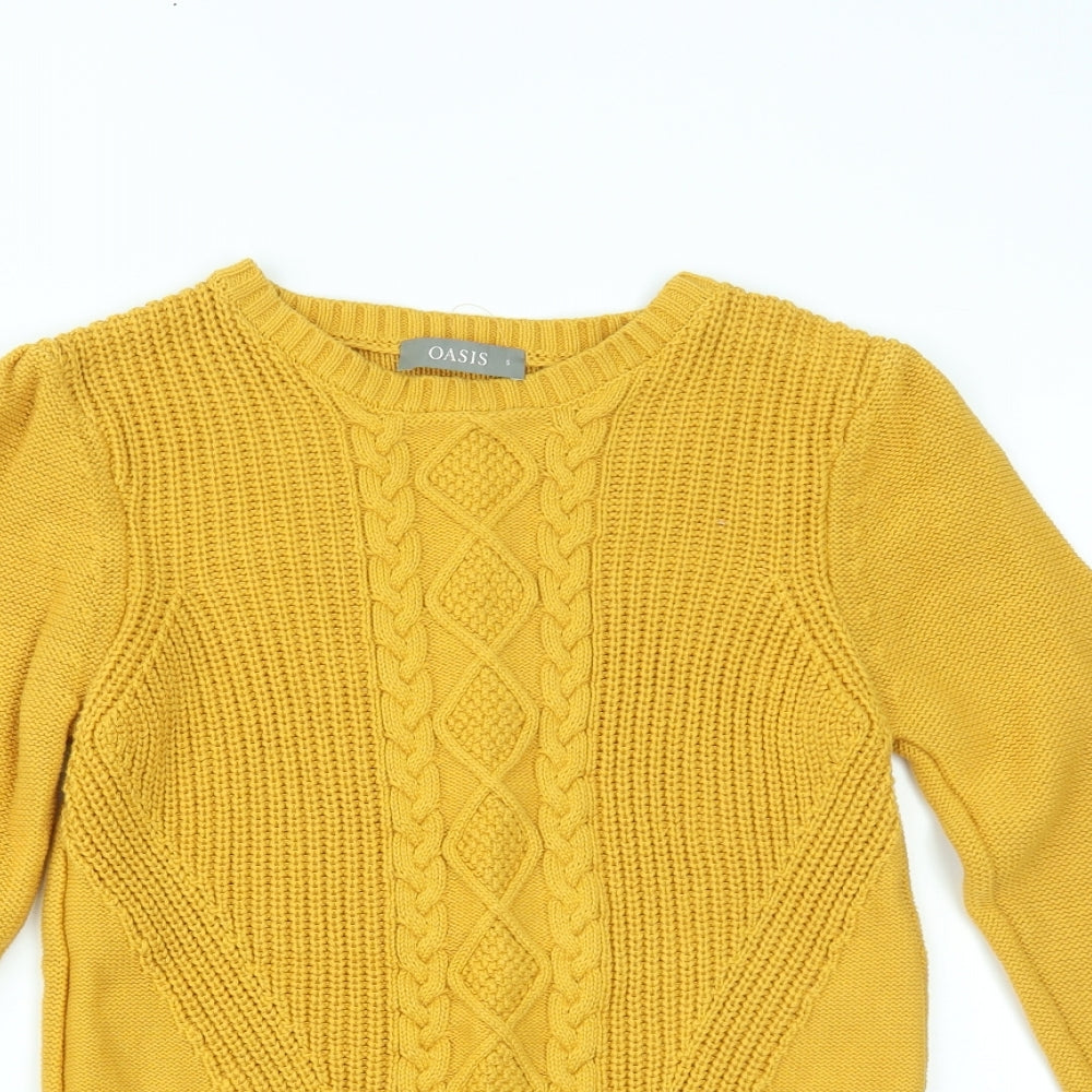 Oasis Womens Yellow   Pullover Jumper Size S