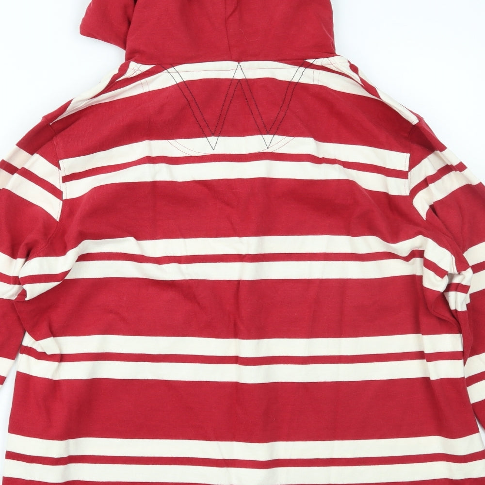 Weird Fish Womens Red Striped  Pullover Hoodie Size 18