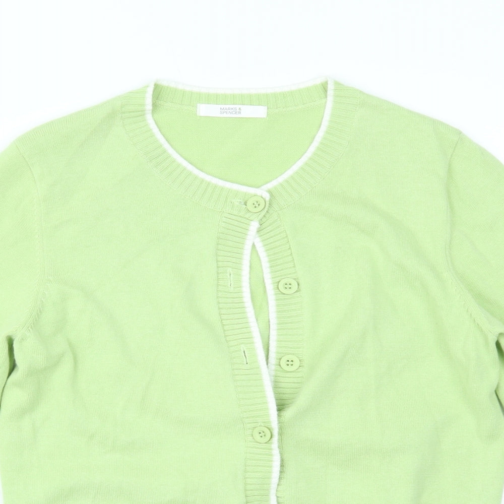 Marks and Spencer Womens Green   Cardigan Jumper Size 10