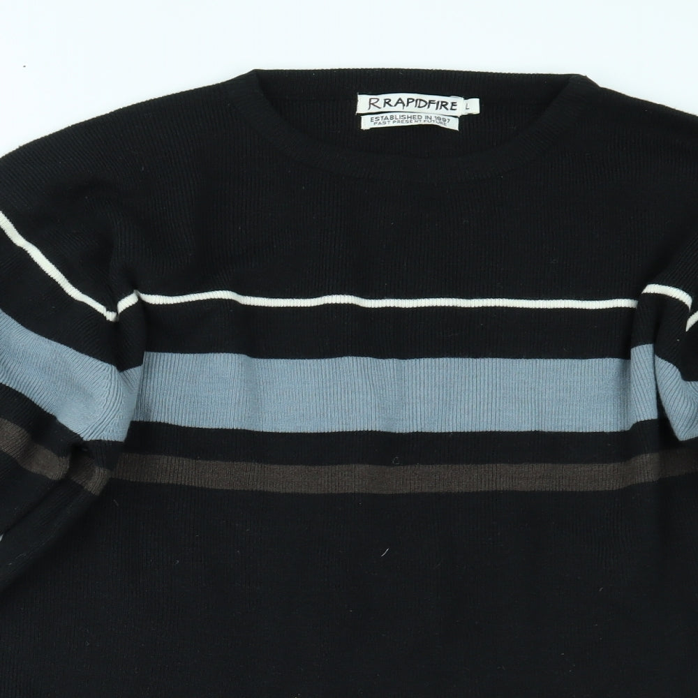 Rapid Fire Mens Black   Pullover Jumper Size L