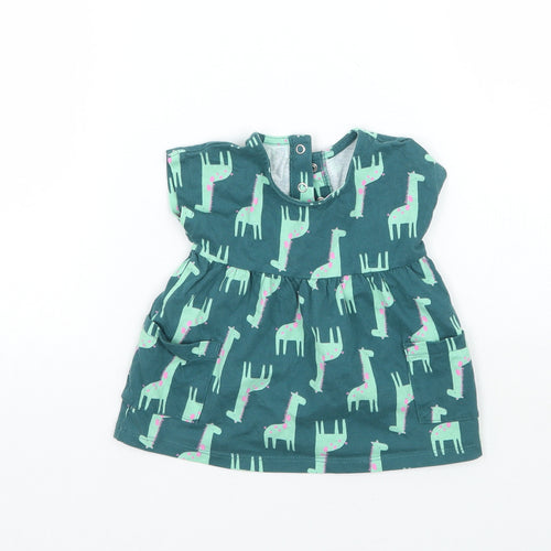George Girls Green Animal Print  Basic Blouse Size 0-3 Months