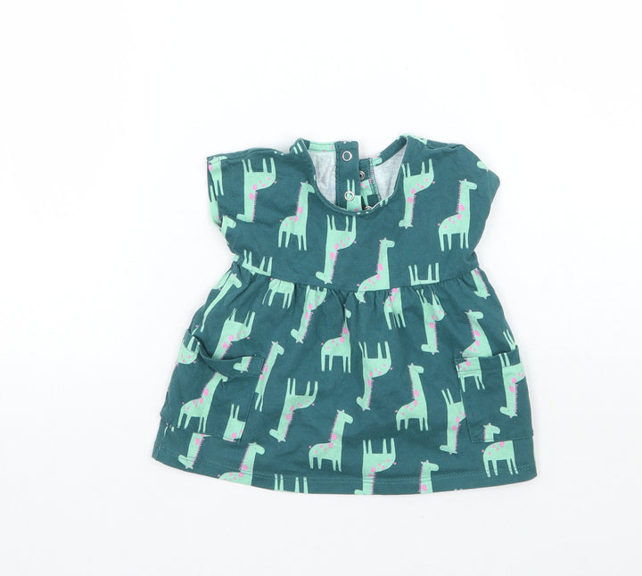 George Girls Green Animal Print  Basic Blouse Size 0-3 Months