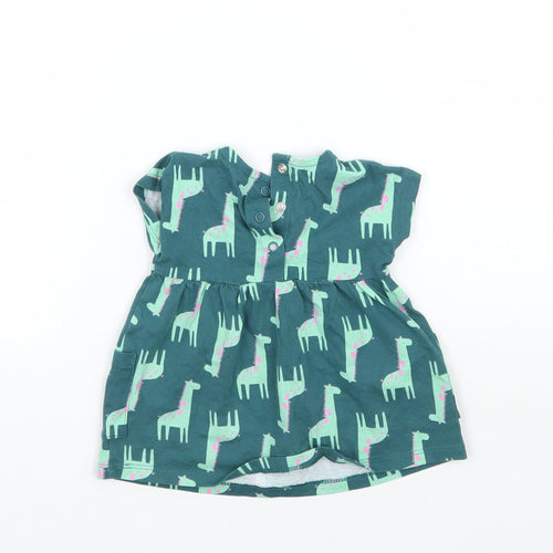 George Girls Green Animal Print  Basic Blouse Size 0-3 Months
