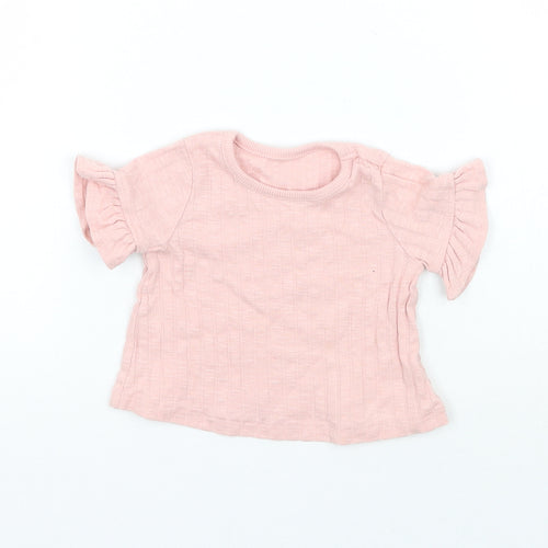 George Girls Pink   Basic T-Shirt Size 0-3 Months