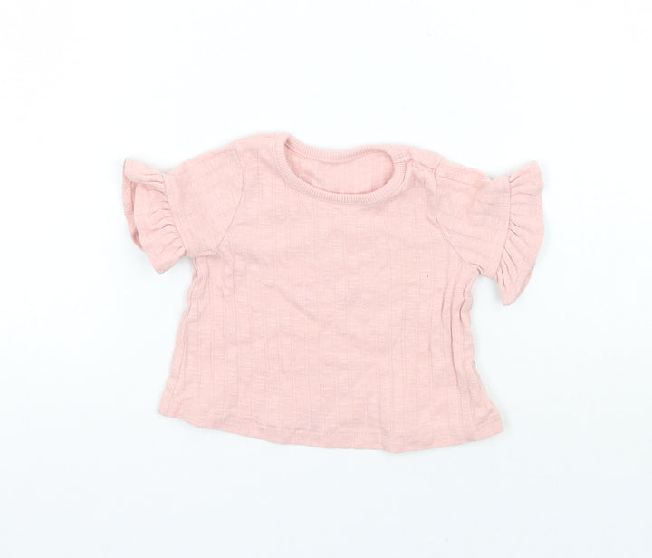 George Girls Pink   Basic T-Shirt Size 0-3 Months
