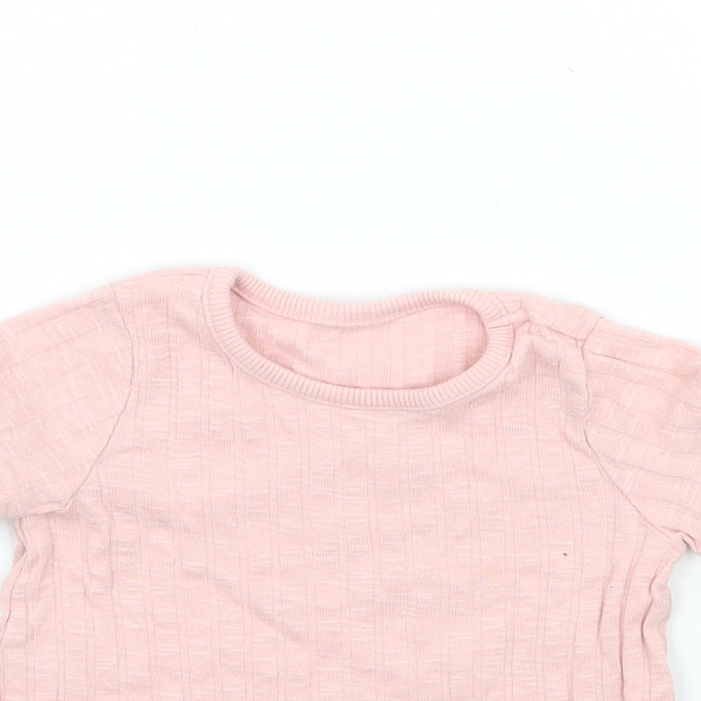 George Girls Pink   Basic T-Shirt Size 0-3 Months