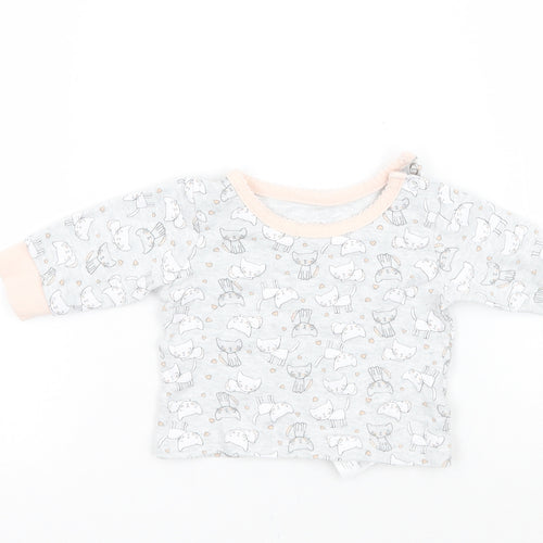 Primark Boys Grey Animal Print  Basic T-Shirt Size 0-3 Months