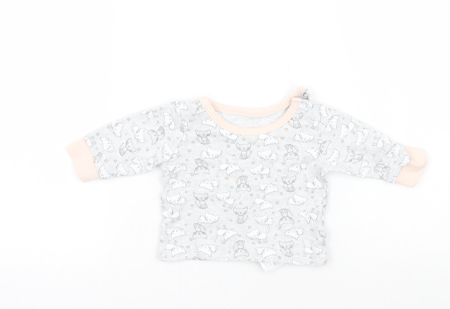 Primark Boys Grey Animal Print  Basic T-Shirt Size 0-3 Months