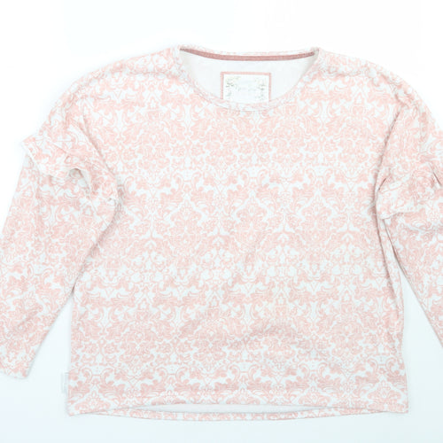 TU Womens White Floral  Pullover Jumper Size 12