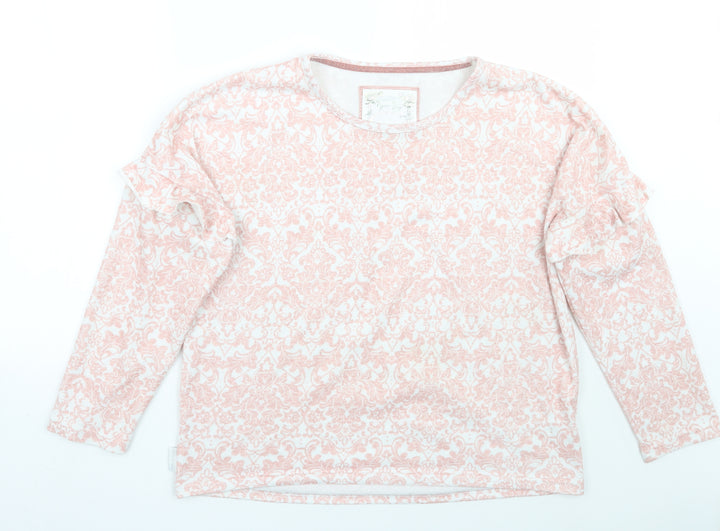 TU Womens White Floral Pullover Jumper Size 12